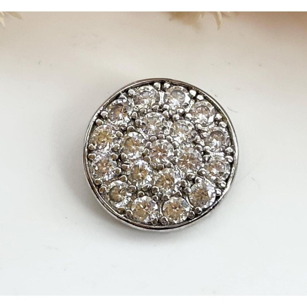 Minimalist Cubic Zirconia Accented Sterling Silver 925 Vintage Pendant | Charm